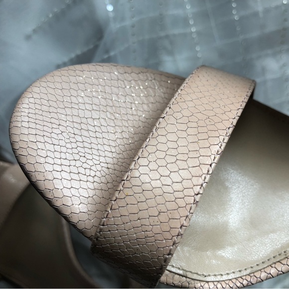 Vince Camuto Light Pink Snake Pattern with Gold Sparkle Heeled Sandals - Picture 13 of 16